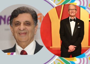 Cyrus Poonawalla and Tim Cook