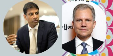 Vas Narasimhan and Arthur Sulzberger Jr